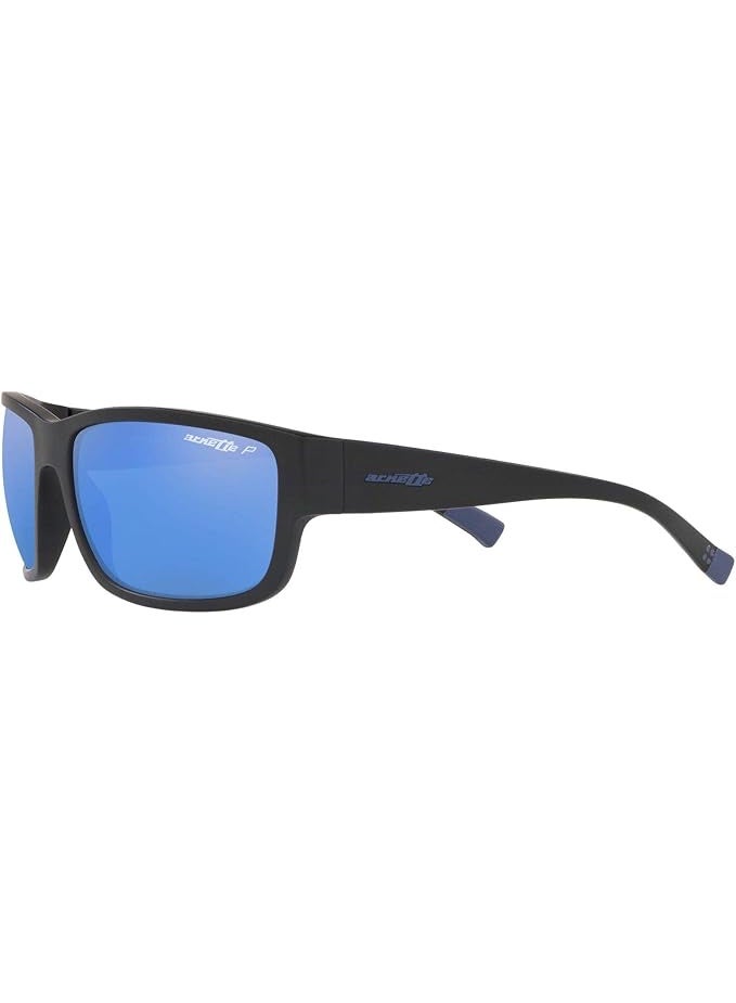 Arnette Men's Square Sunglasses - Matte Black Frame with Polarized Blue Mirror Lenses (AN4256 01/22 62) - Image 2